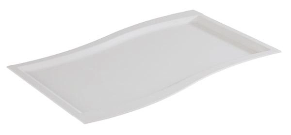 Taca serwingowa z melaminy 530x325 mm, biała | APS, Sinus
