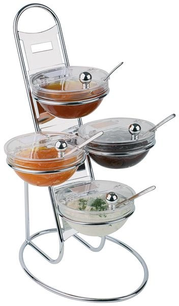Etażera bufetowa 300×300×480 mm z 4 salaterkami 0,5 l | APS, Little