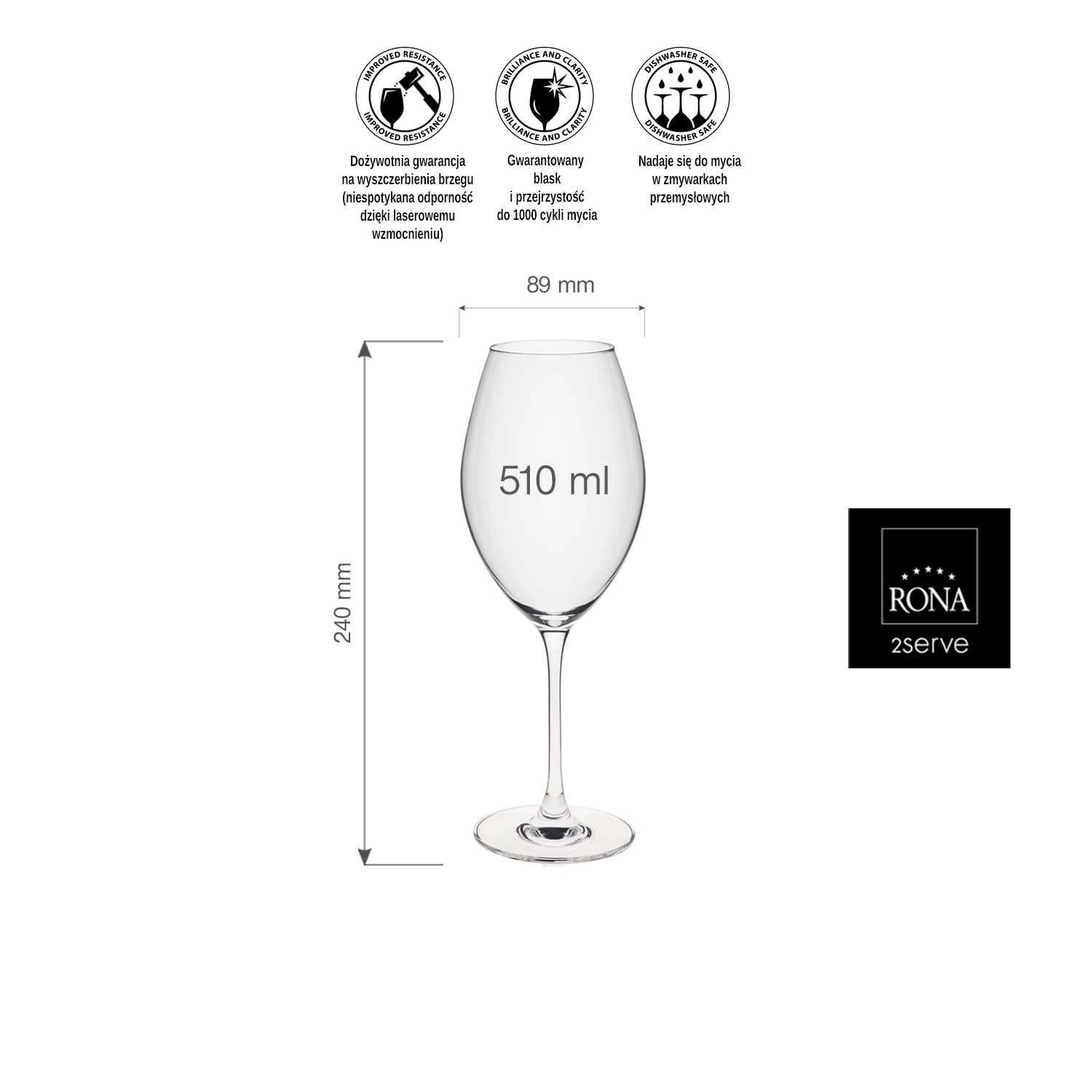 Kieliszek do wina syrah/pinot noir, 510 ml | RONA, Le Vin