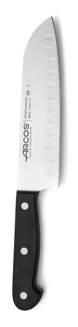 Nóż Santoku 290 mm ze szlifem kulowym, czarny | ARCOS, UNIVERSAL