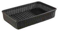 Koszyk prostokątny GN 1/1 z polipropylenu 530x325x100 mm, czarny | APS, Profi Line