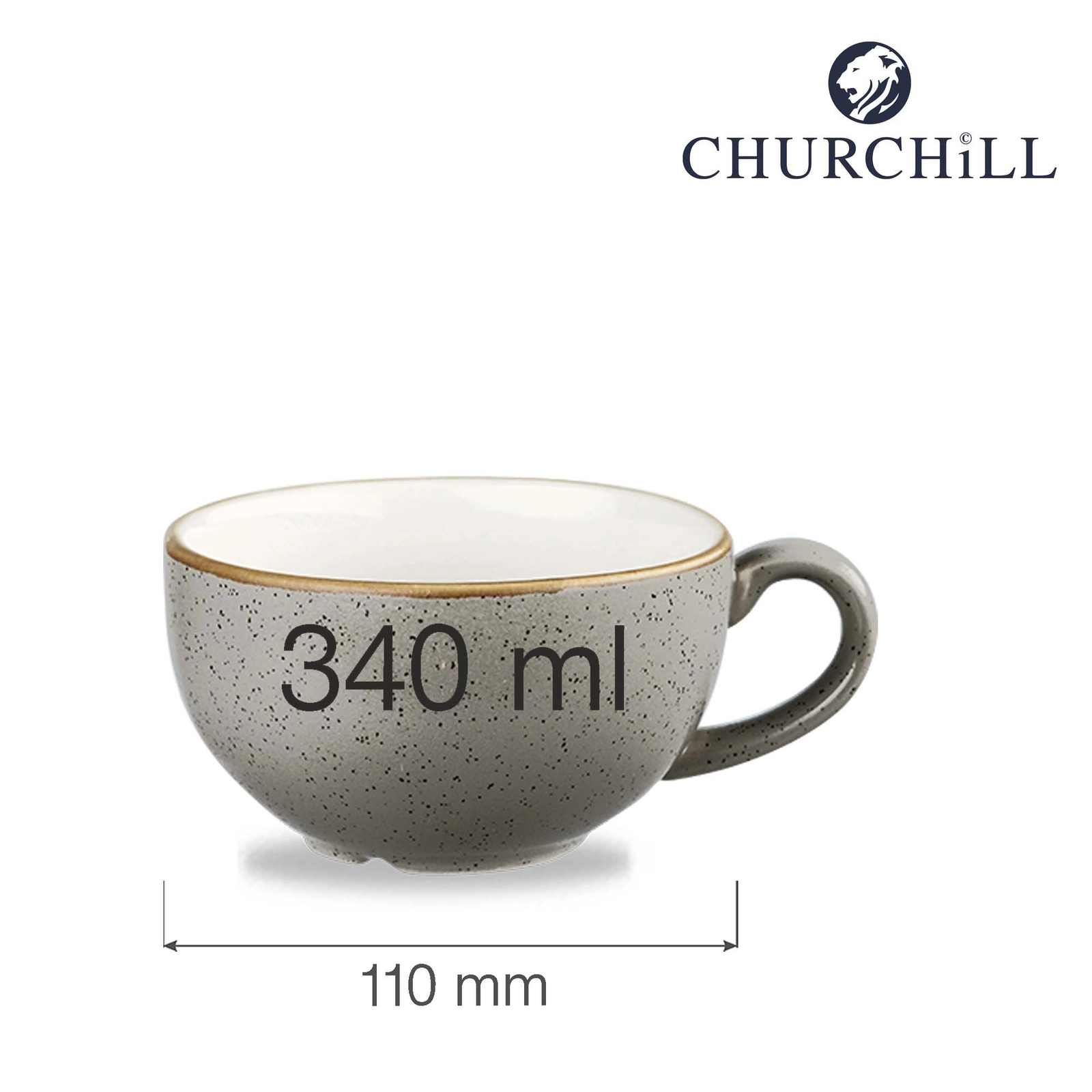 Filiżanka cappuccino, 340 ml | CHURCHILL, Stonecast Peppercorn Grey