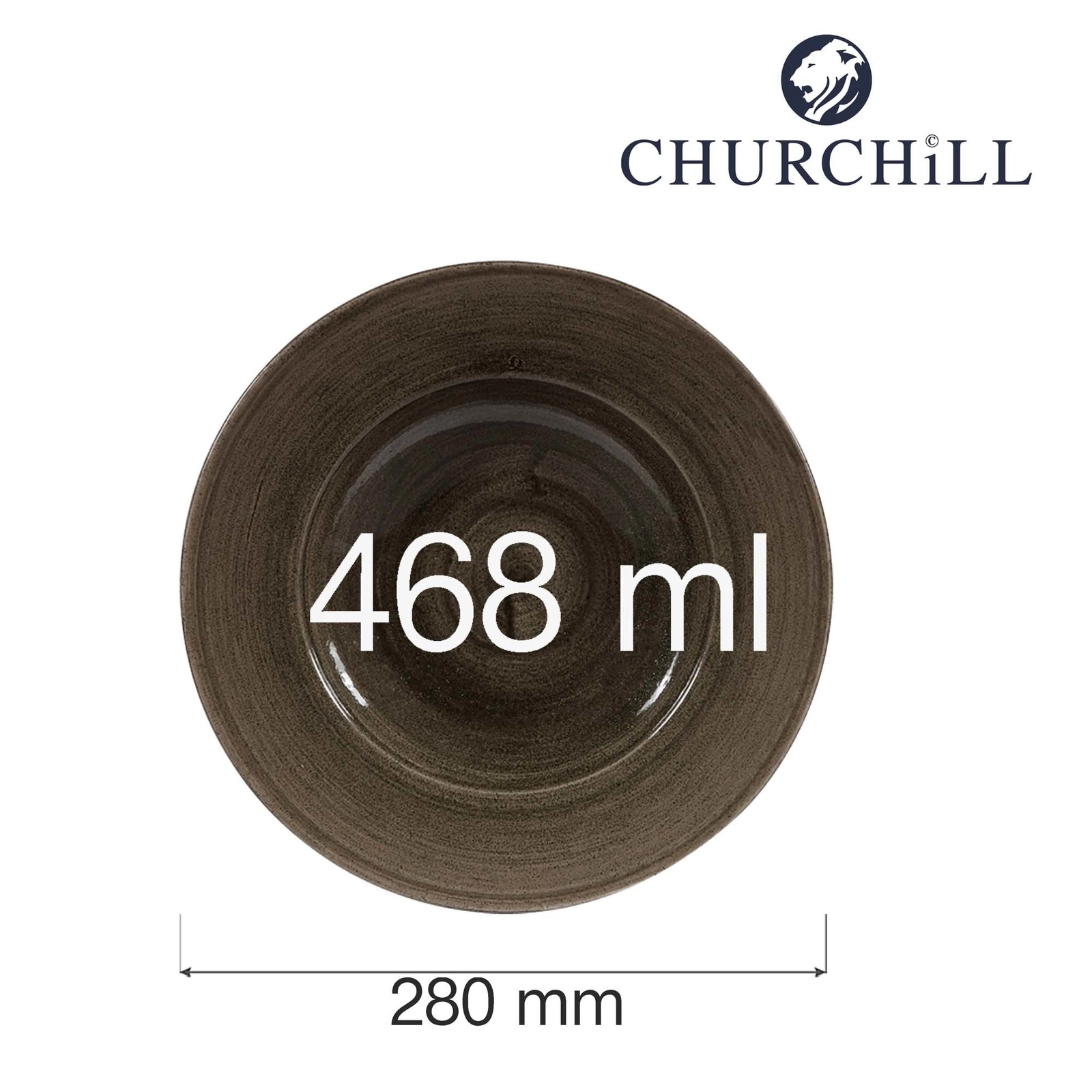 Talerz do pasty, Ø280 mm | CHURCHILL, Stonecast Patina Iron Black