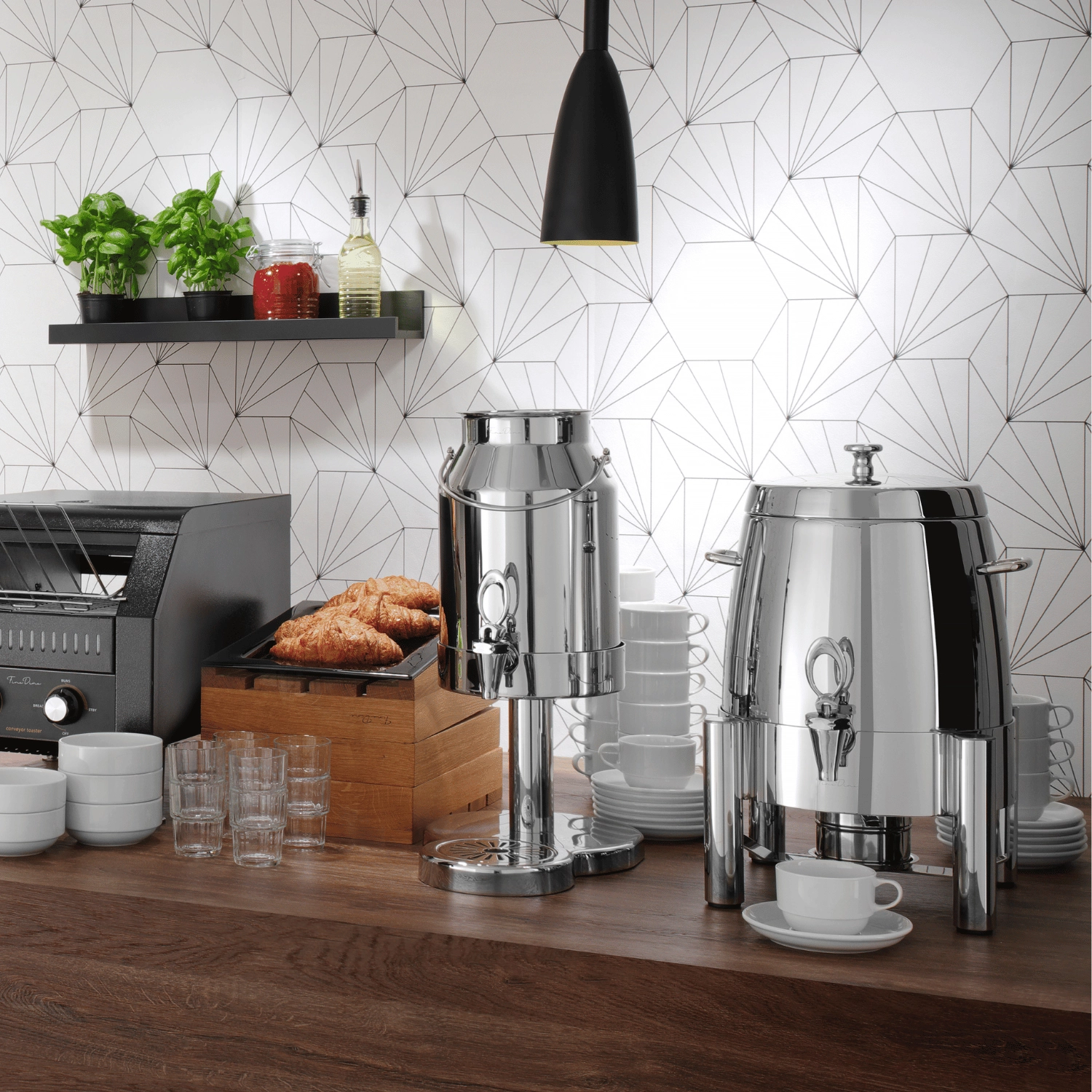Dyspenser bufetowy do mleka, 6 l, srebrny | FINE DINE, De Luxe