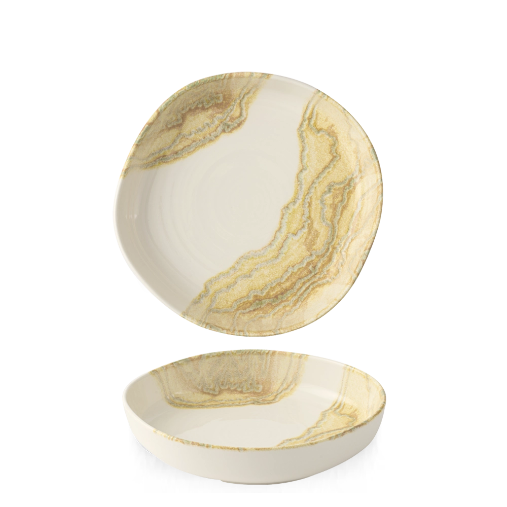 Misa z wysokim rantem o organicznym kształcie, Ø230 mm | CHURCHILL, Tide Gold