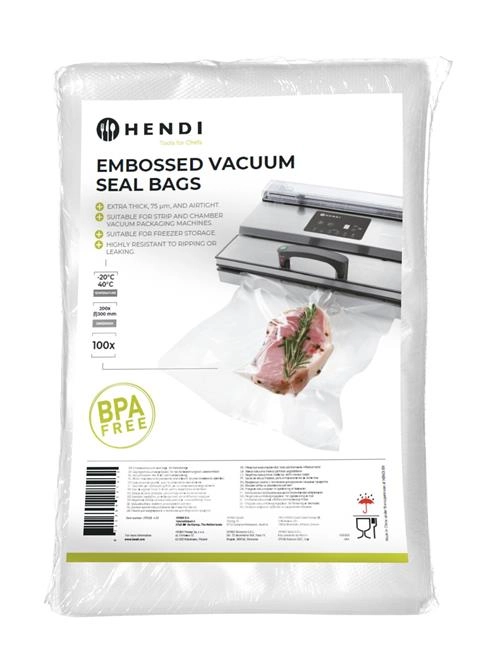 Worki moletowane do pakowarek próżniowych, 100 szt., 200x300 mm | HENDI, 297438