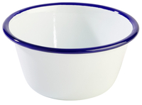 Miska emaliowana 0,5 l biało-niebieska ze stali emaliowanej | APS, Enamelware