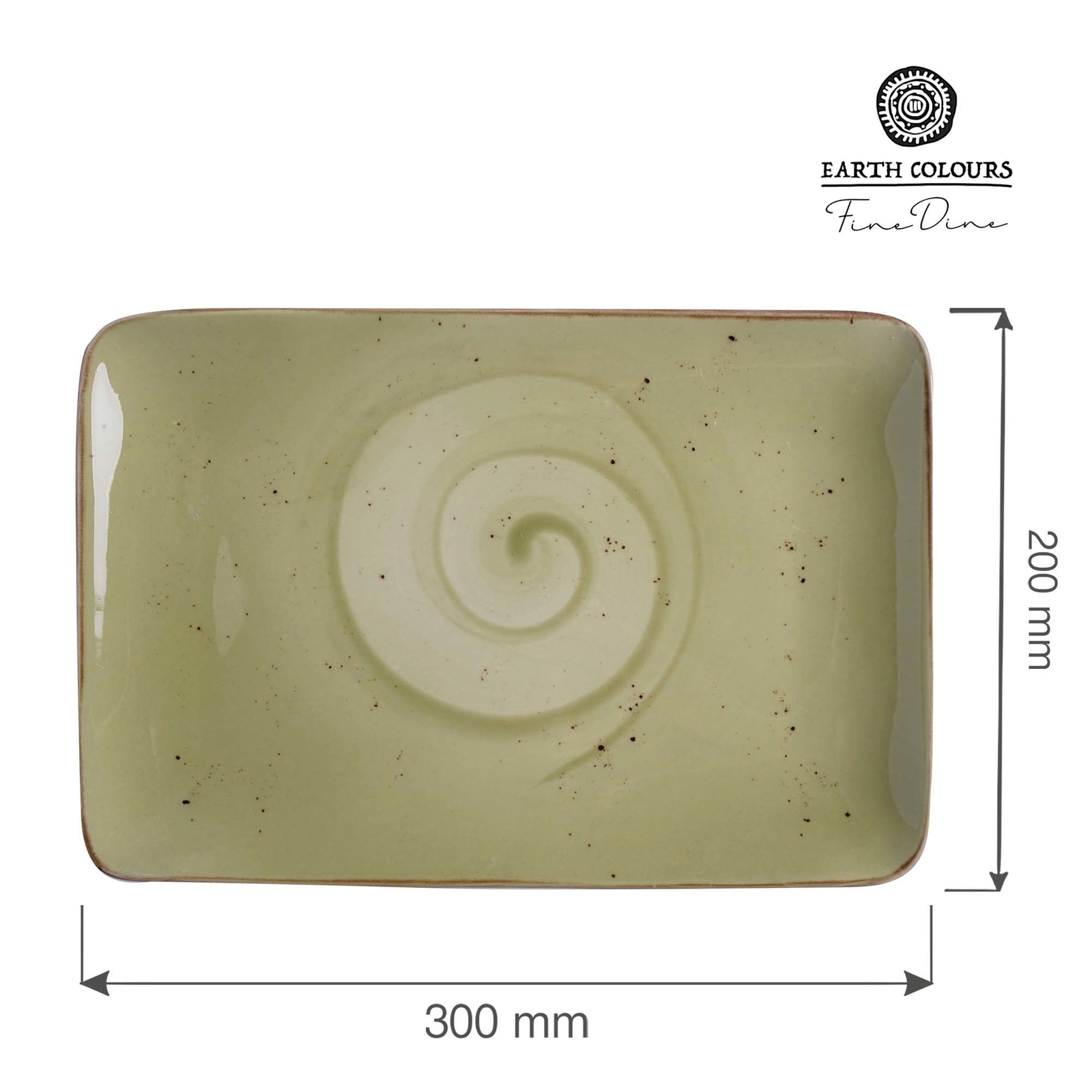 Talerz prostokątny, 300x200 mm, zielony | FINE DINE, Olive