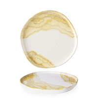 Talerz z wysokim rantem o organicznym kształcie, Ø250 mm | CHURCHILL, Tide Gold