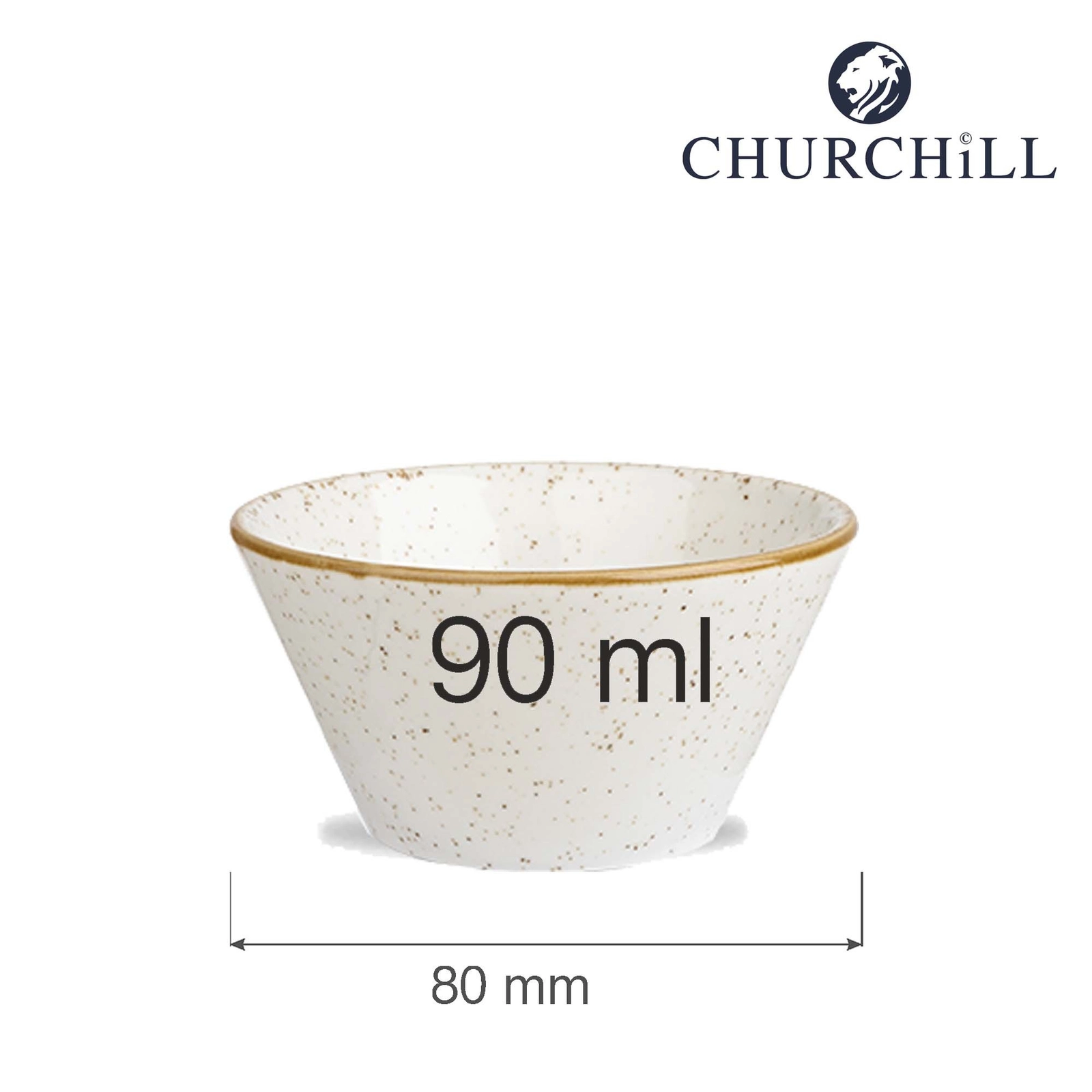 Naczynie do dipów, Ø80 mm, 90 ml | CHURCHILL, Stonecast Barley White