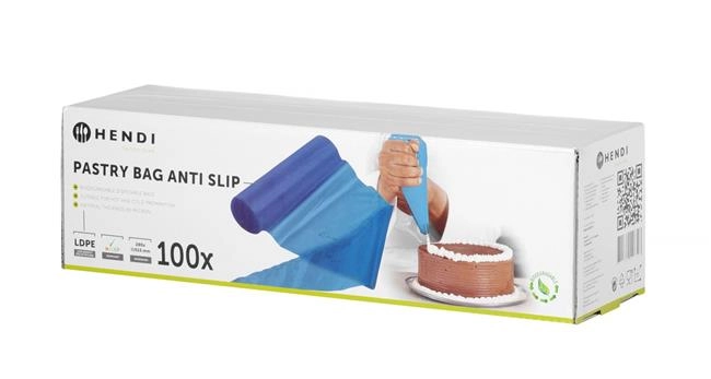 Worki do szprycowania jednorazowe antypoślizgowe 515x280 mm, niebieskie, 100 szt. | HENDI, 557303