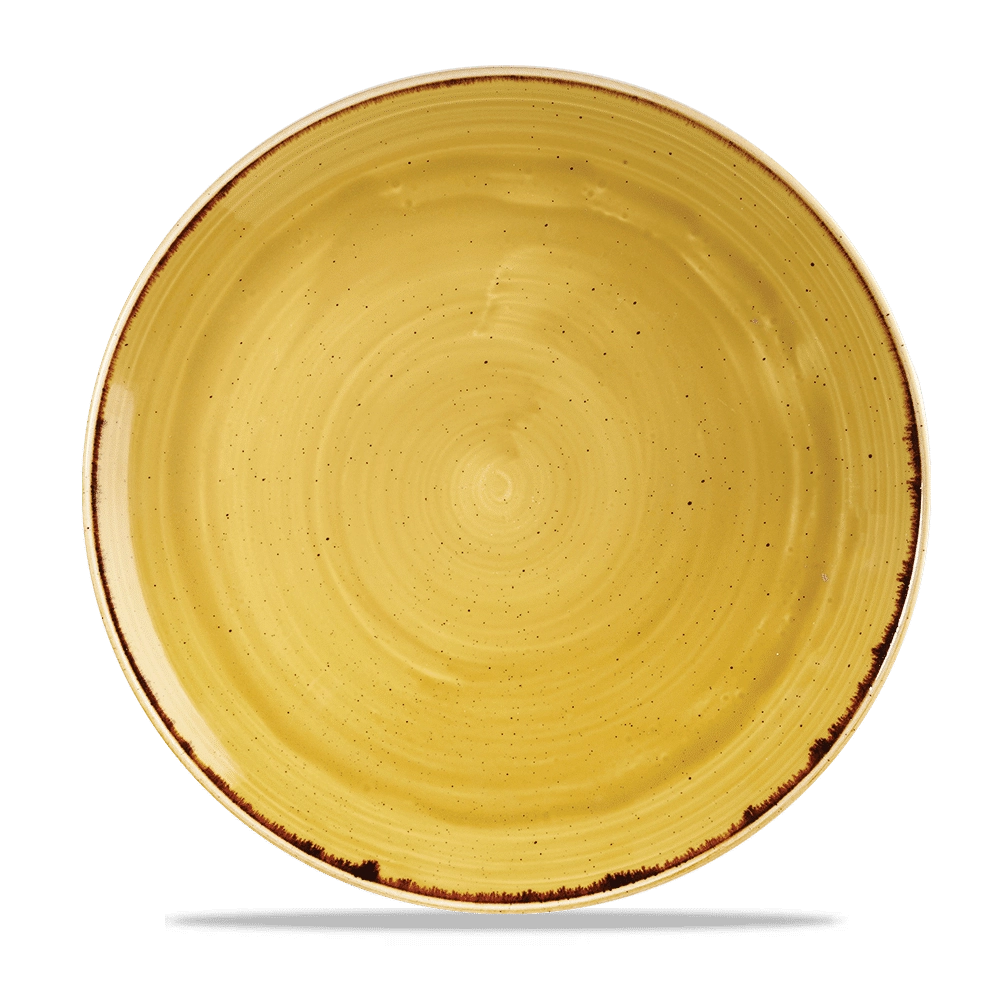 Talerz płytki, Ø288 mm | CHURCHILL, Stonecast Mustard Seed Yellow
