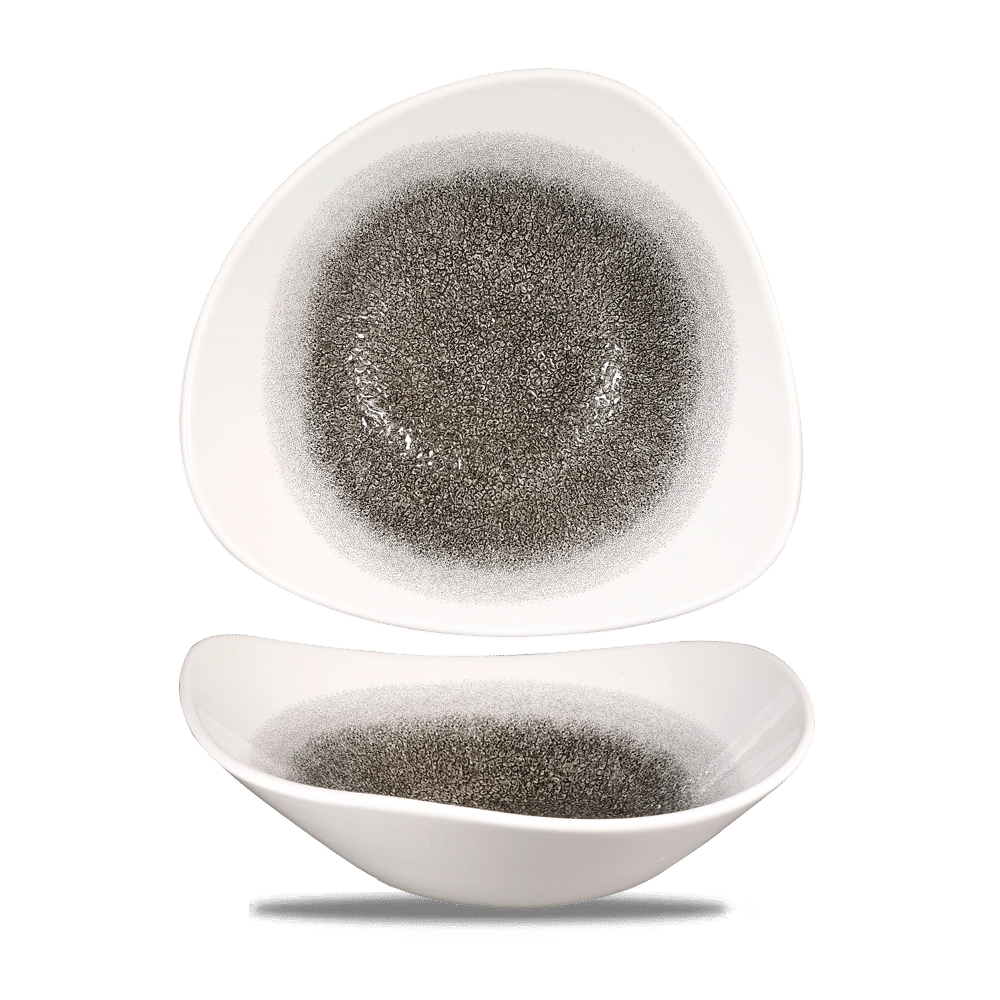 Miska trójkątna, 600 ml | CHURCHILL, Raku Quartz Black