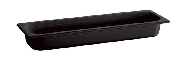 Pojemnik prostokątny z melaminy GN 2/4, 530x162x100 mm, czarny | APS, Ecoline