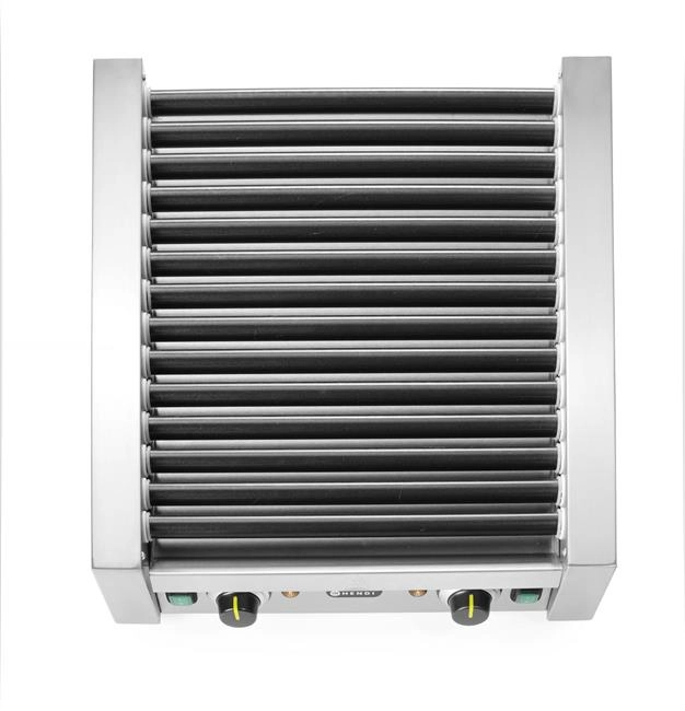 Podgrzewacz rolkowy do parówek dwustrefowy, 14 rolek, 230 V, 1,48 kW, 520x650x176 mm | HENDI, 268735