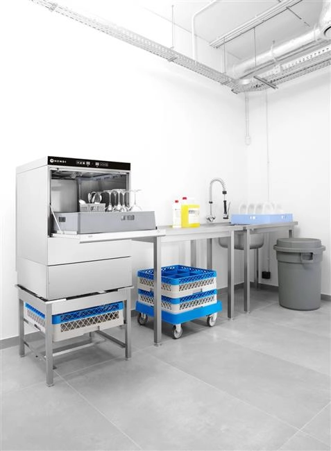 Zmywarka do naczyń 500x500 mm, sterowana elektronicznie, 400 V, 6,6 kW, 576x645x837 mm | HENDI, 231753
