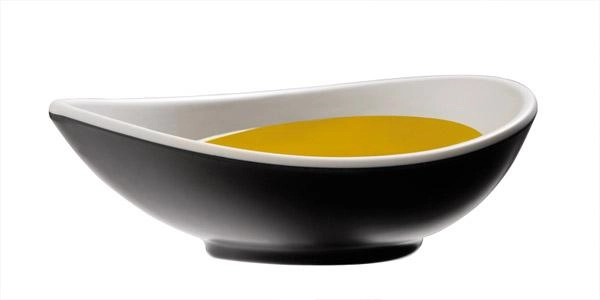 Misa owalna z melaminy Ø110 mm, 0,1 l, biało-czarna | APS, Halftone