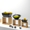 Miska kwadratowa z melaminy do ekspozytora 171554, czarna, 190×190×90 mm | FINE DINE, Melamina