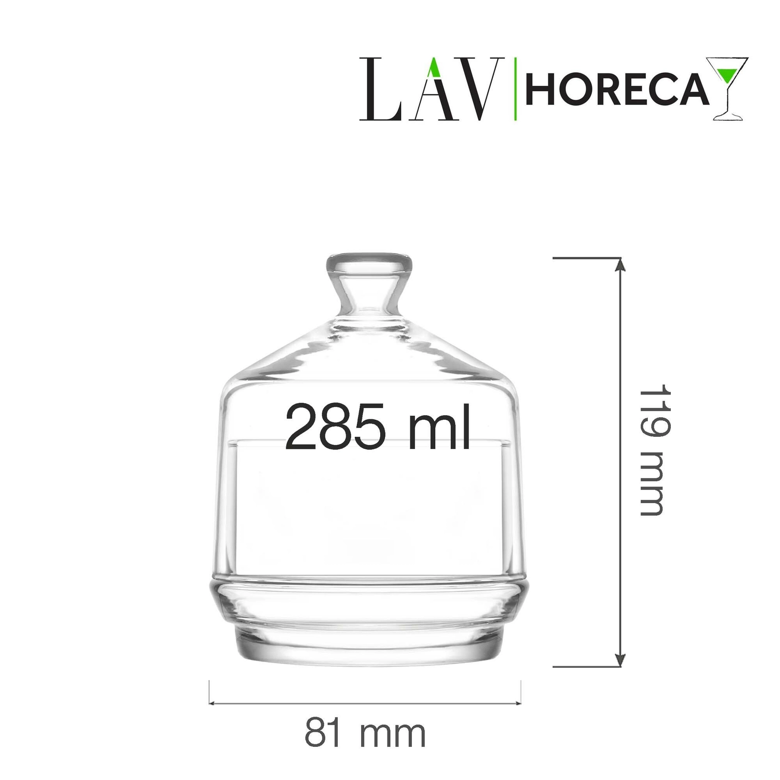 Szklany pojemnik z pokrywką, 285 ml | LAV, Brighton