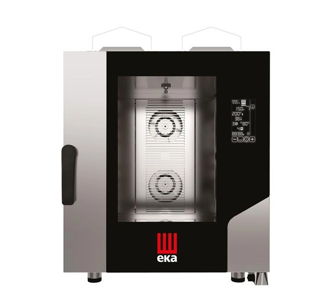 Piec konwekcyjno-parowy 7×GN 1/1, gazowy, 13,5 kW, 730×849×951 mm | TECNOEKA, Millennial Black Mask