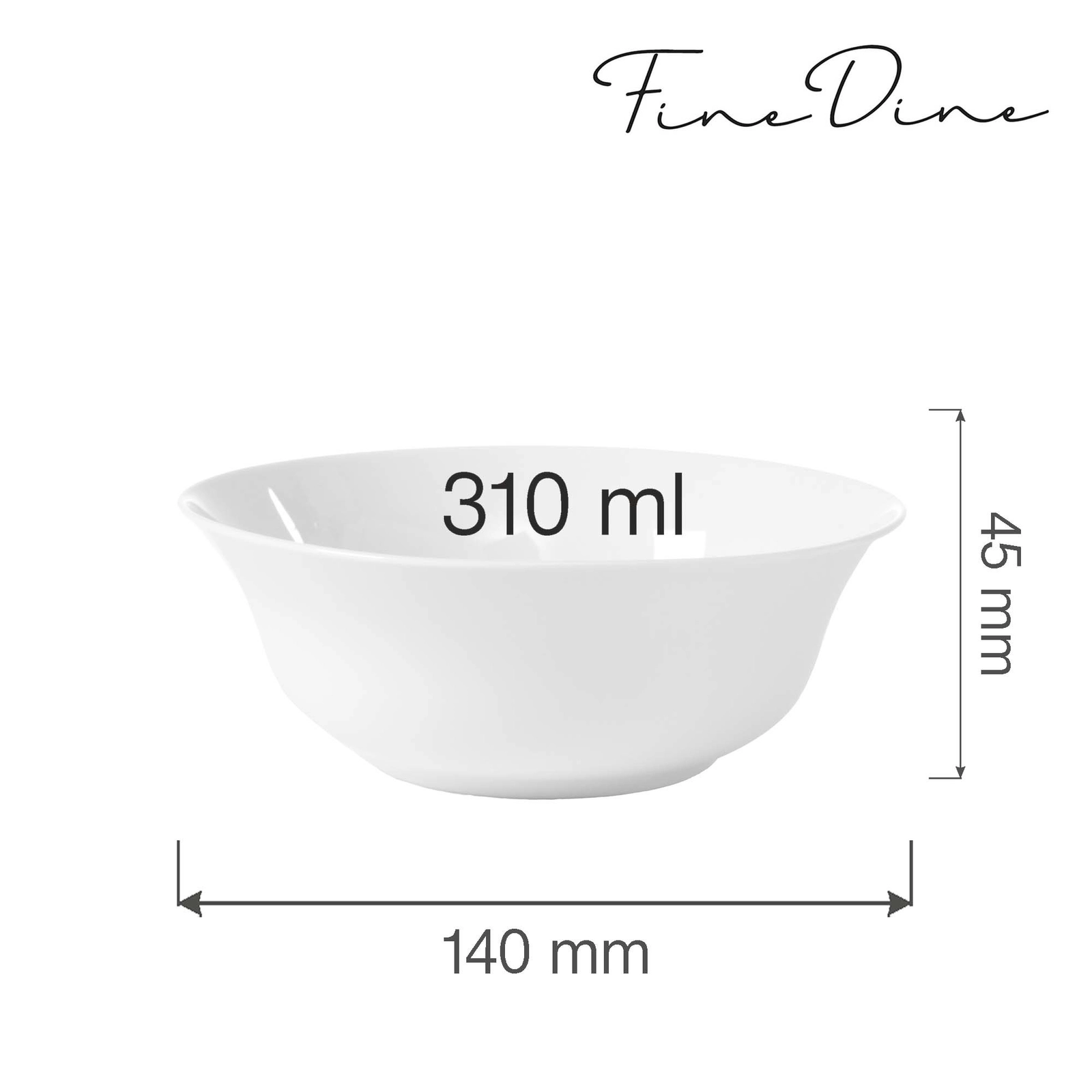 Miska, 310 ml, Ø140 mm | FINE DINE, Bianco