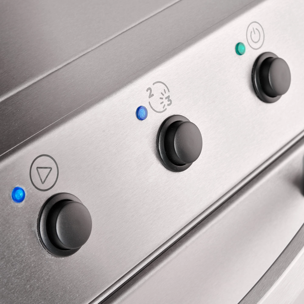 Zmywarko wyparzarka do szkła z dozownikiem płynu myjącego, kosz 350×350 mm, 2.77 kW, 230 V, 415×530×680 mm | STALGAST, 801350