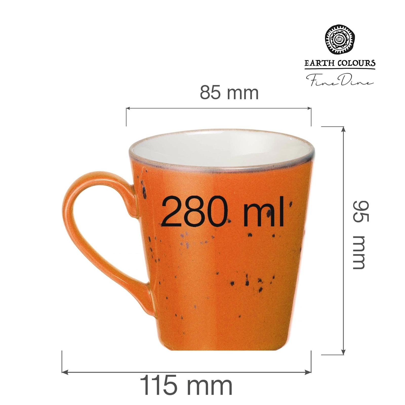Kubek, 280 ml, pomarańczowy | FINE DINE, Dahlia