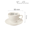 Filiżanka ze spodkiem do kawy i herbaty, 230 ml | FINE DINE, Crema