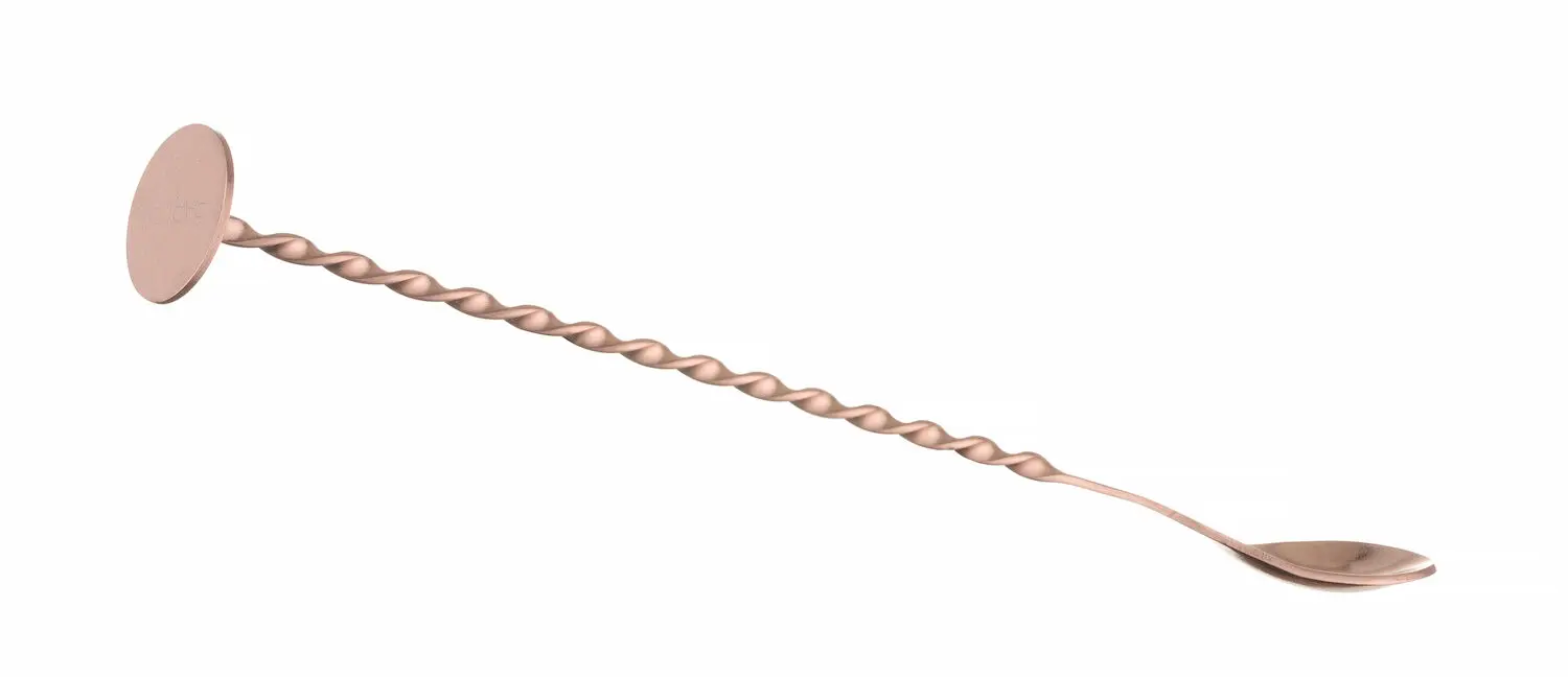Łyżka barmańska z muddlerem, miedziana, 280x35 mm | BARUP, 596579