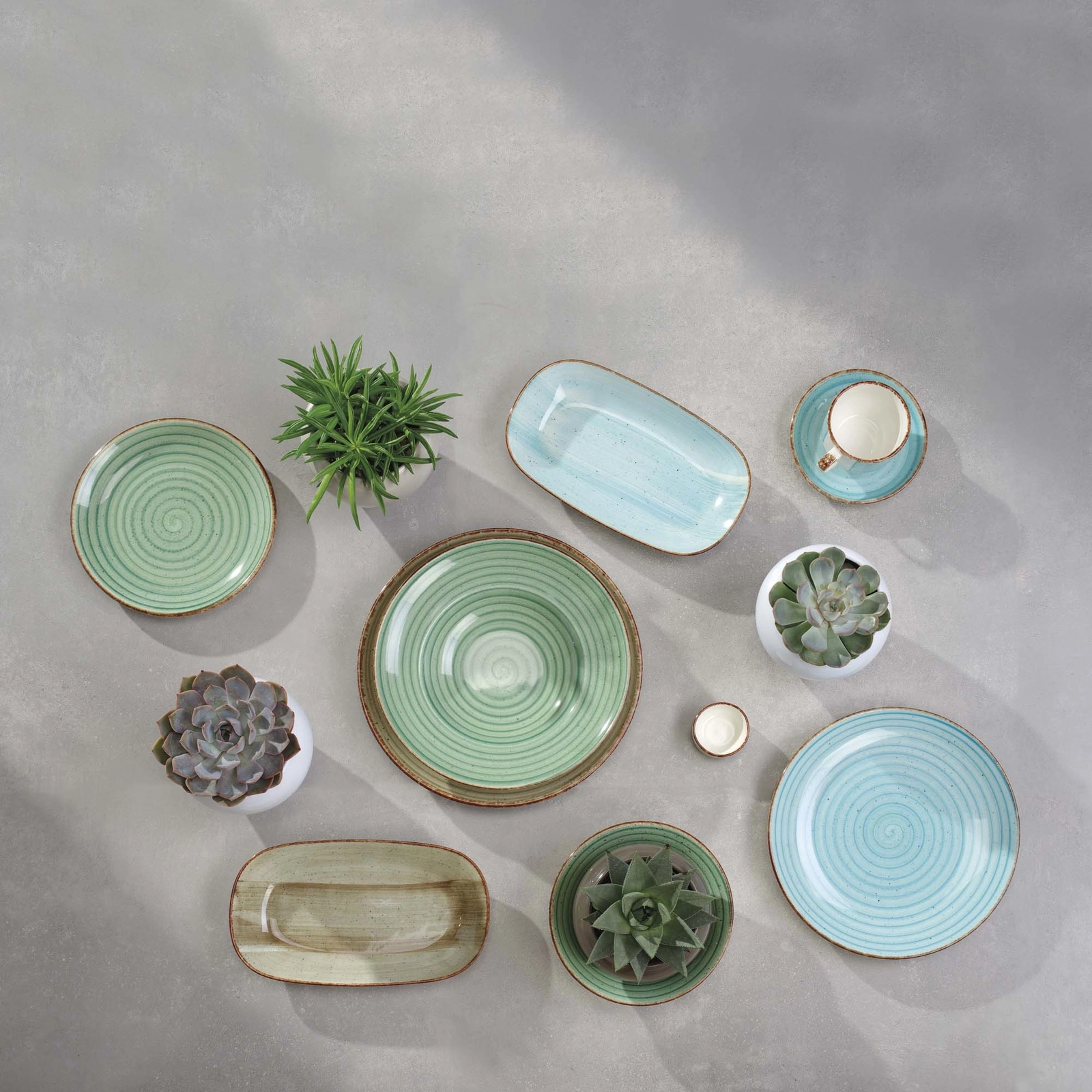 Talerz płytki, Ø300 mm, zielony | FINE DINE, Nefryt