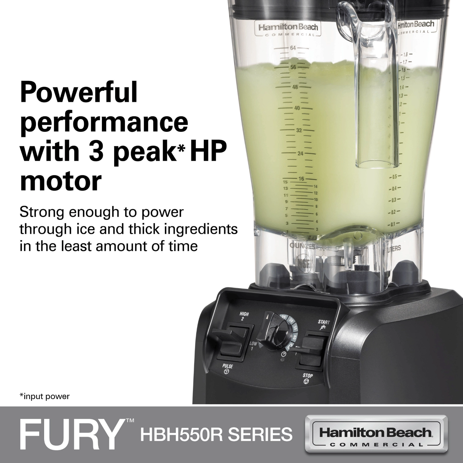 Blender barmański Fury®, 1,8 l, 880 W | HAMILTON BEACH COMMERCIAL, HBH550R-CE