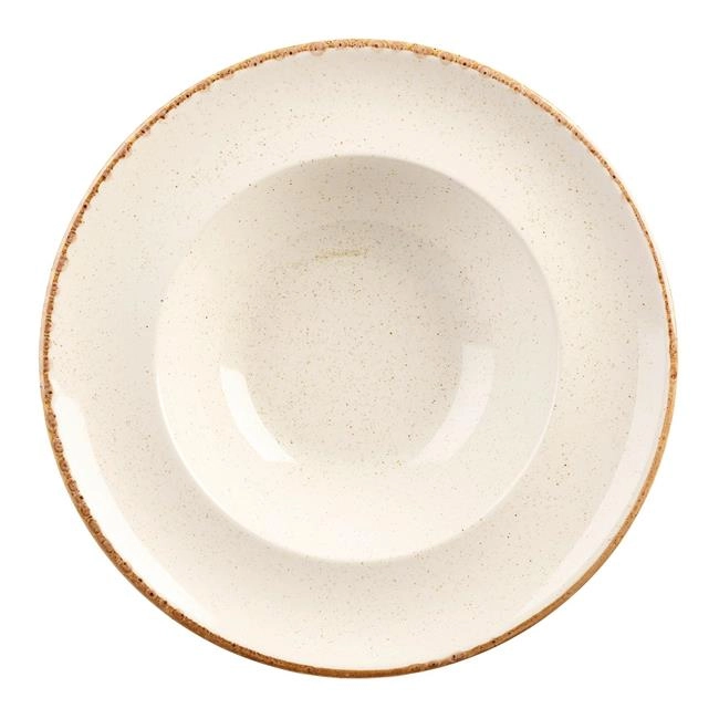 Talerz z porcelany do pasty, kremowy | FINE DINE, Sand