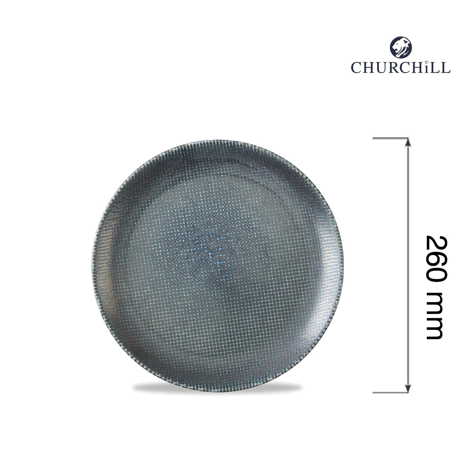 Talerz płytki Ø260 mm, niebieski | CHURCHILL, Astro Metallic Blue