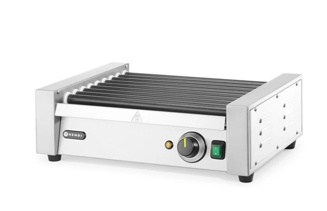 Podgrzewacz rolkowy do parówek jednostrefowy, 9 rolek, 230 V, 0,94 kW, 520x425x175 mm | HENDI, 268605