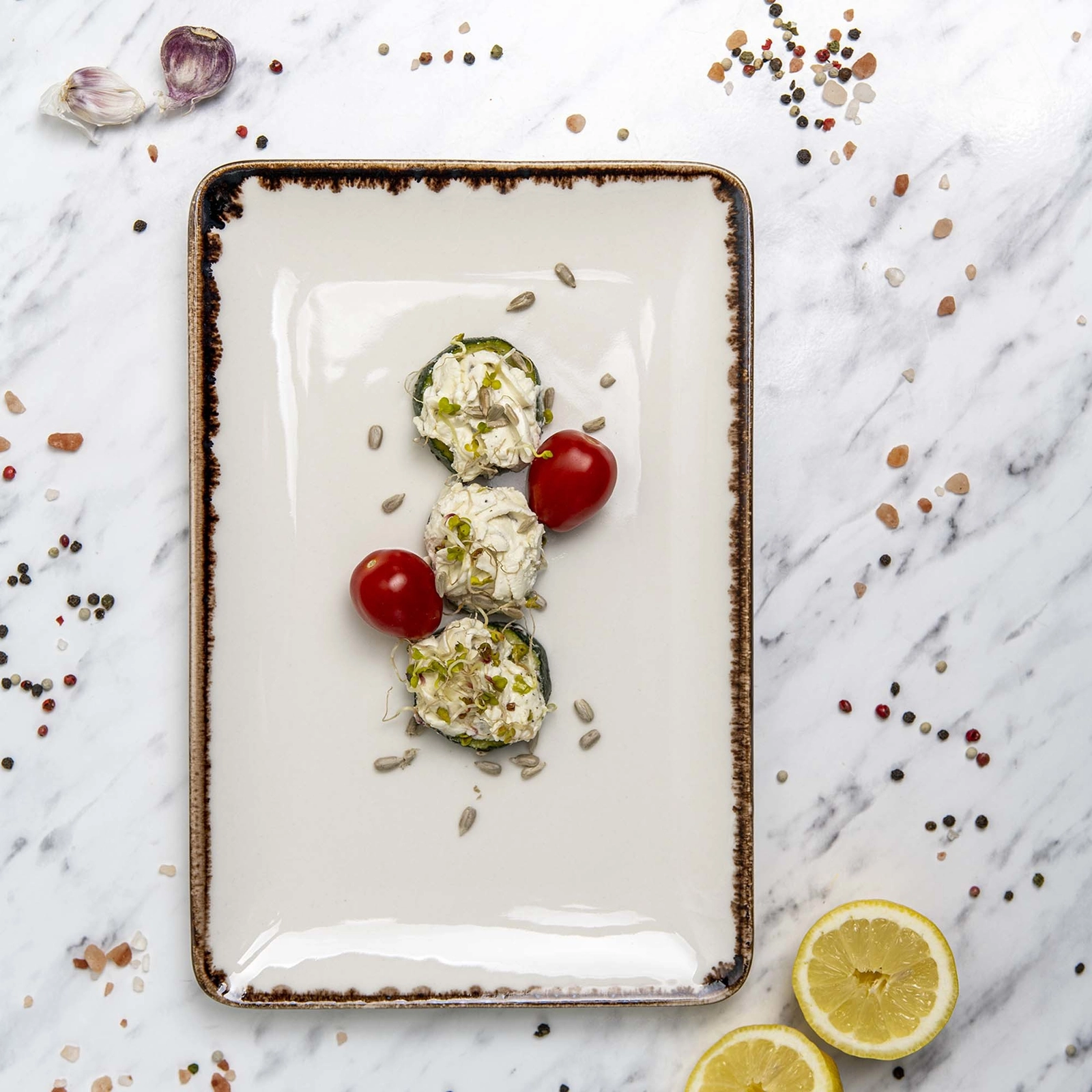 Talerz prostokątny, 300×200 mm, pomarańczowy | FINE DINE, Vanilla