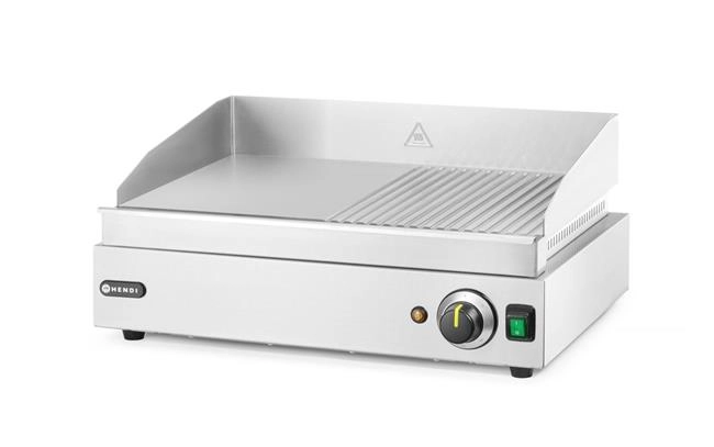 Płyta grillowa 1/2 gładka, 1/2 ryflowana, 230 V, 2,4 kW | HENDI, Profi Line