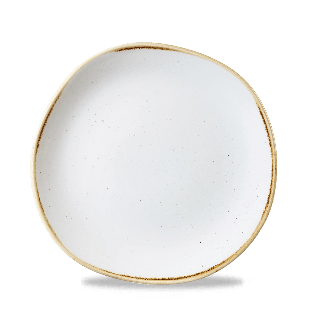 Talerz płytki o organicznym kształcie, Ø210 mm | CHURCHILL, Stonecast Barley White