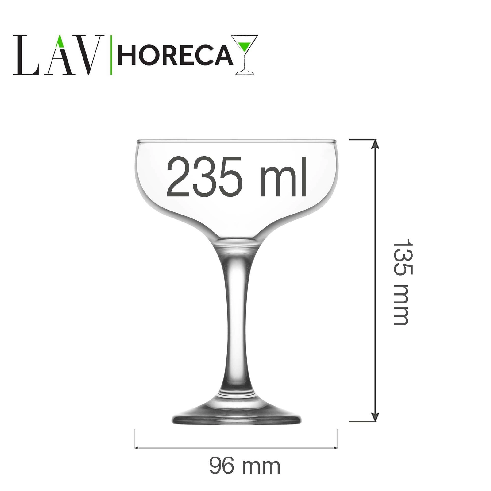 Kieliszek coupe do szampana i koktajli, 235 ml | LAV, Sofia