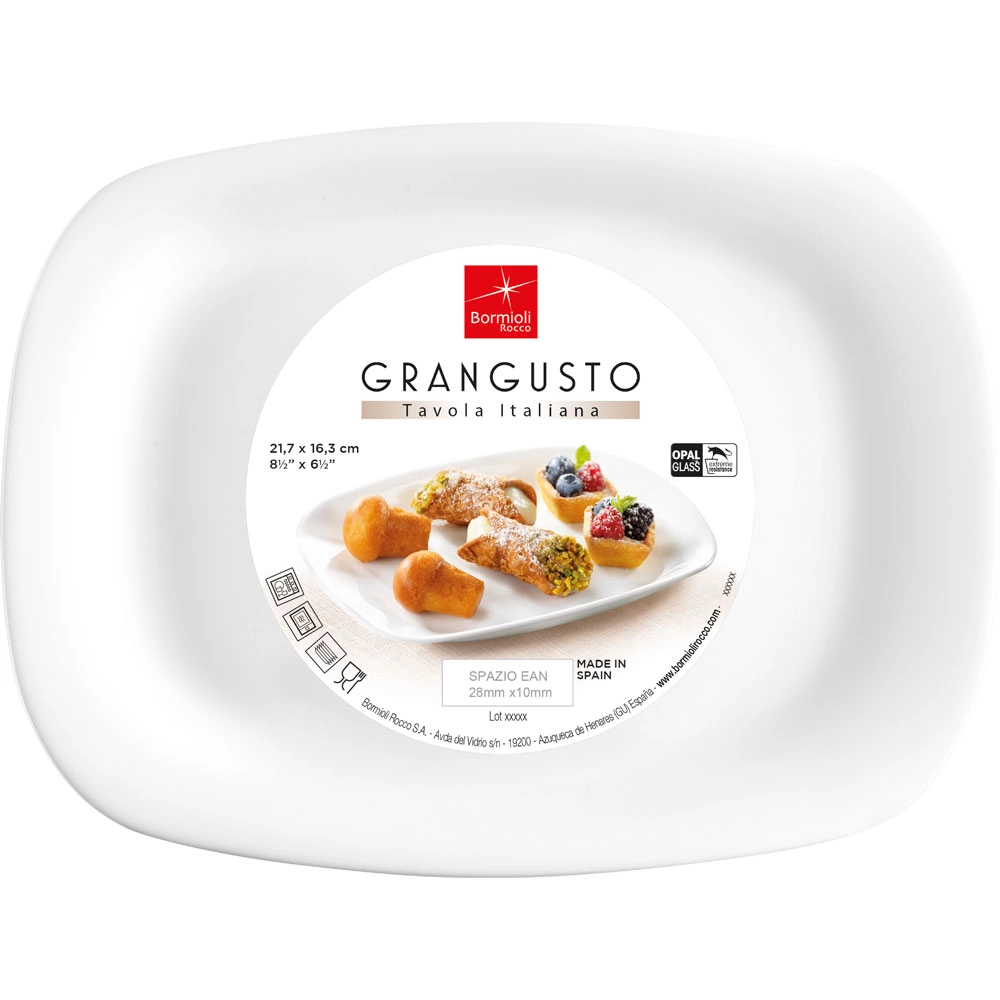 Talerz płytki prostokątny 217x163 mm | BORMIOLI ROCCO, Grangusto