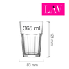 Szklanka wysoka long drink, 365 ml | LAV, Aras