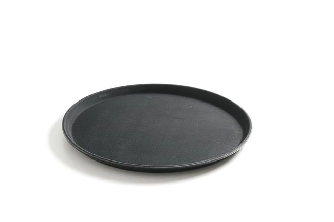 Taca do serwowania ⌀410 mm z polipropylenu, antypoślizgowa, czarna | HENDI, 878149