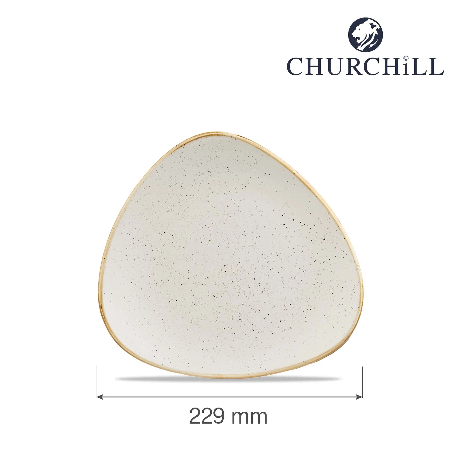 Talerz trójkątny, Ø229 mm | CHURCHILL, Stonecast Barley White