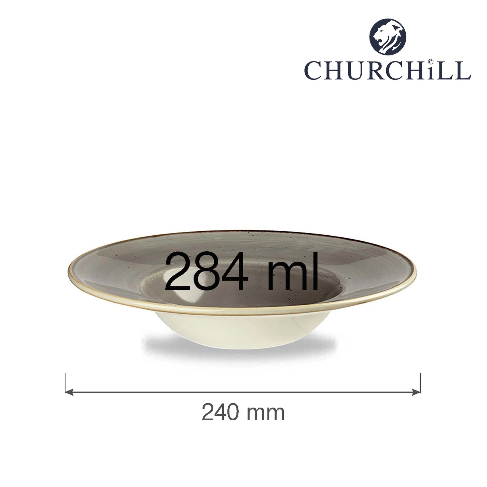 Talerz głęboki, Ø240 mm | CHURCHILL, Stonecast Peppercorn Grey