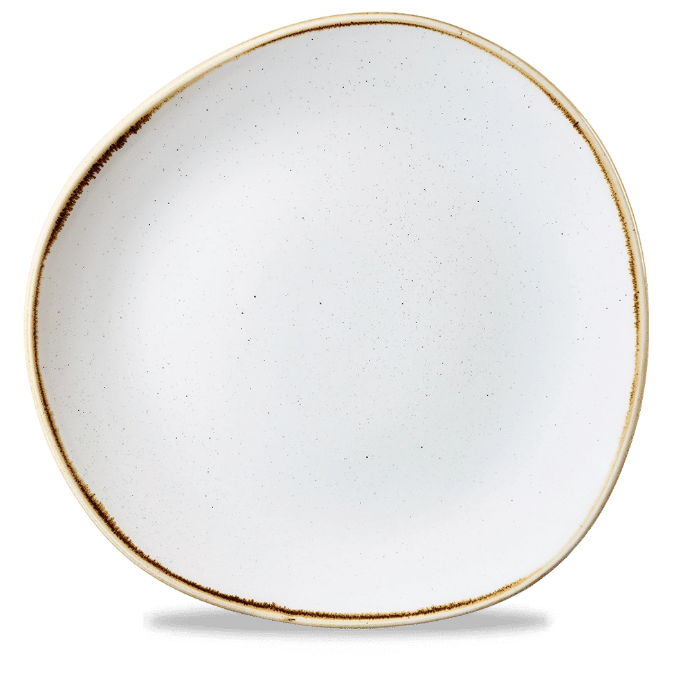 Talerz płytki o organicznym kształcie, Ø286 mm | CHURCHILL, Stonecast Barley White