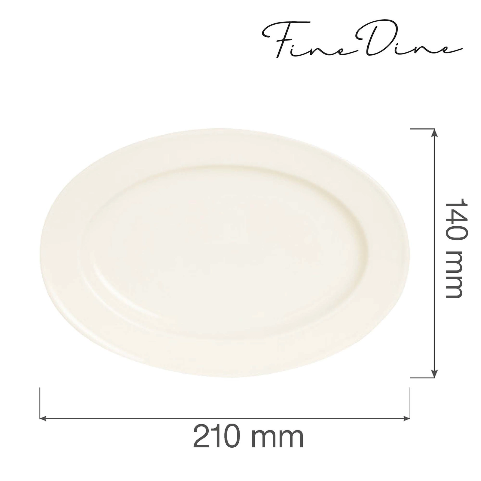 Półmisek owalny, 210×140 mm | FINE DINE, Crema