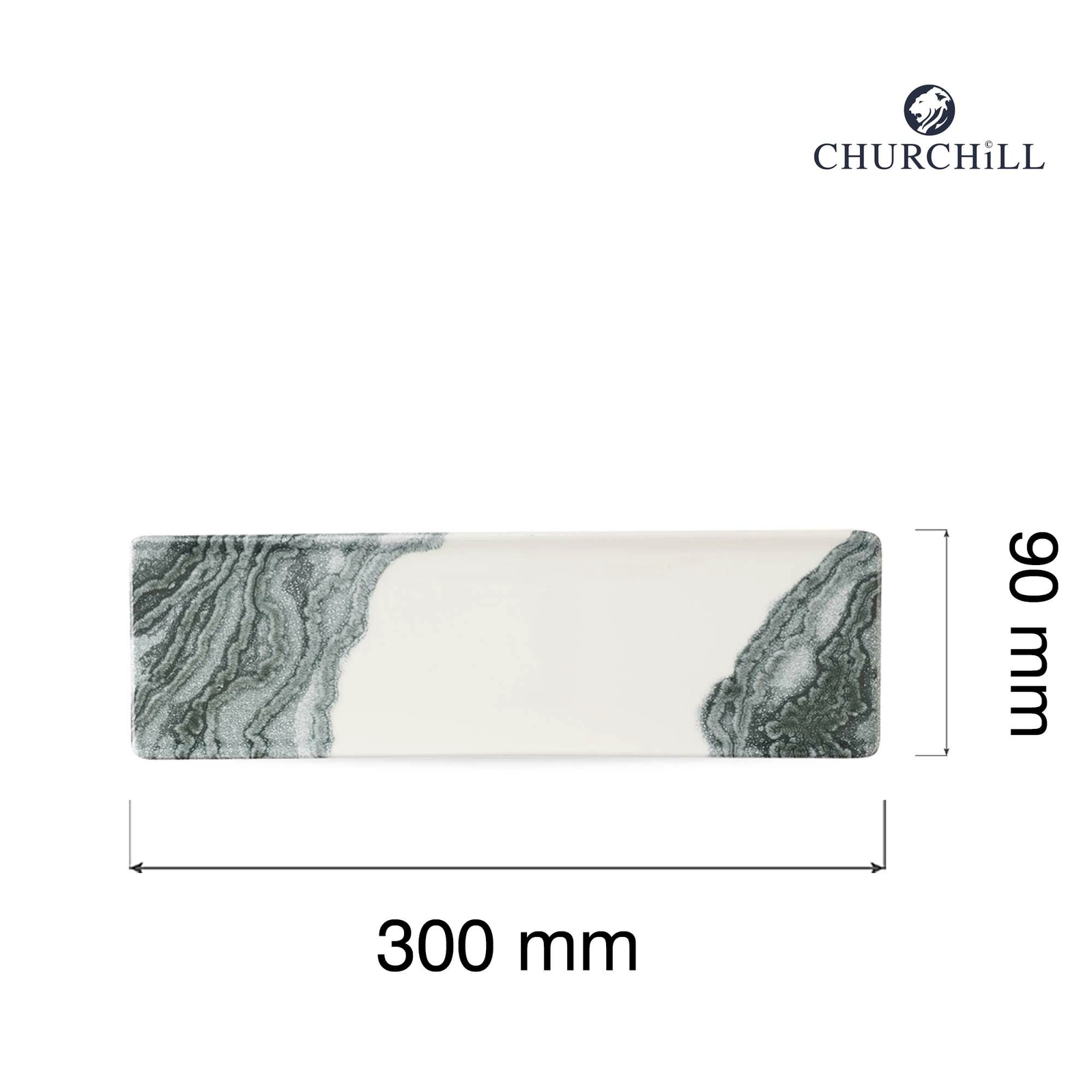 Taca porcelanowa, 300×90 mm, kremowa | CHURCHILL, Tide Black