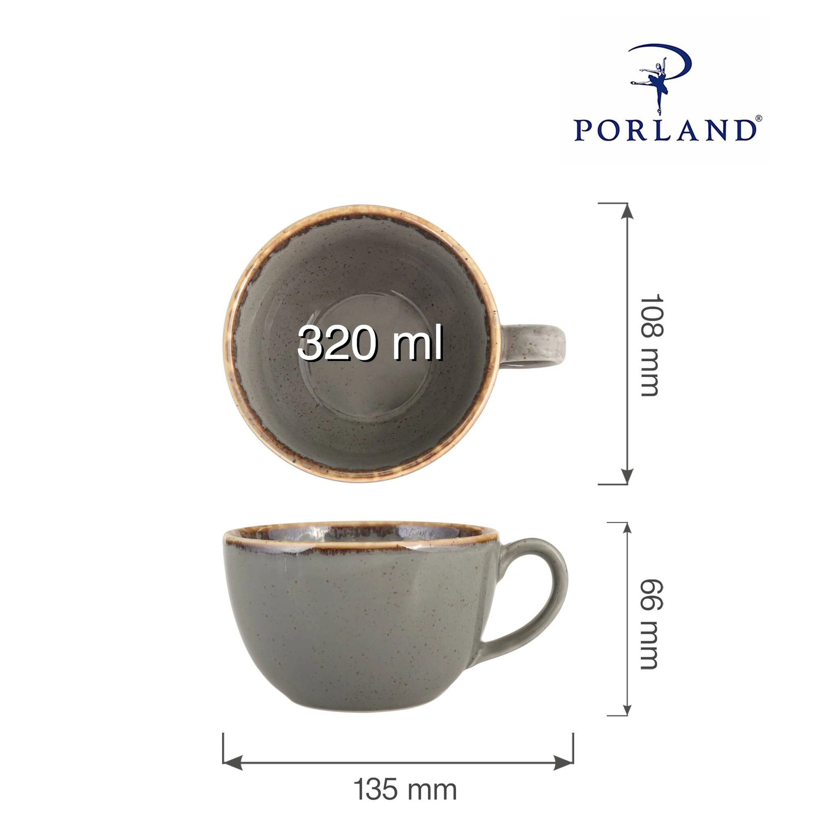 Filiżanka, 320 ml | PORLAND, Seasons Stone
