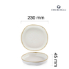 Talerz organiczny z wysokim rantem, Ø230 mm, kremowy | CHURCHILL, Stonecast Barley White