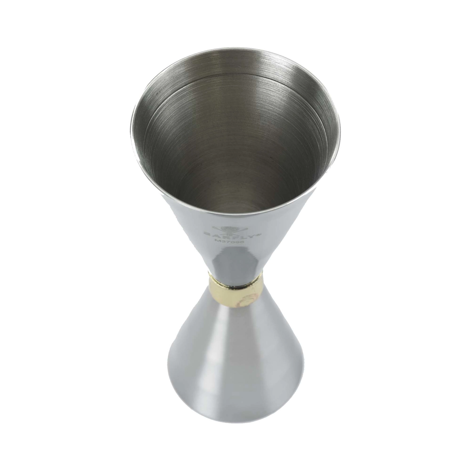 Jigger – miarka barmańska Slim Style, 30/60 ml, ze stali nierdzewnej ze złotą obwódką | BARFLY, M37096