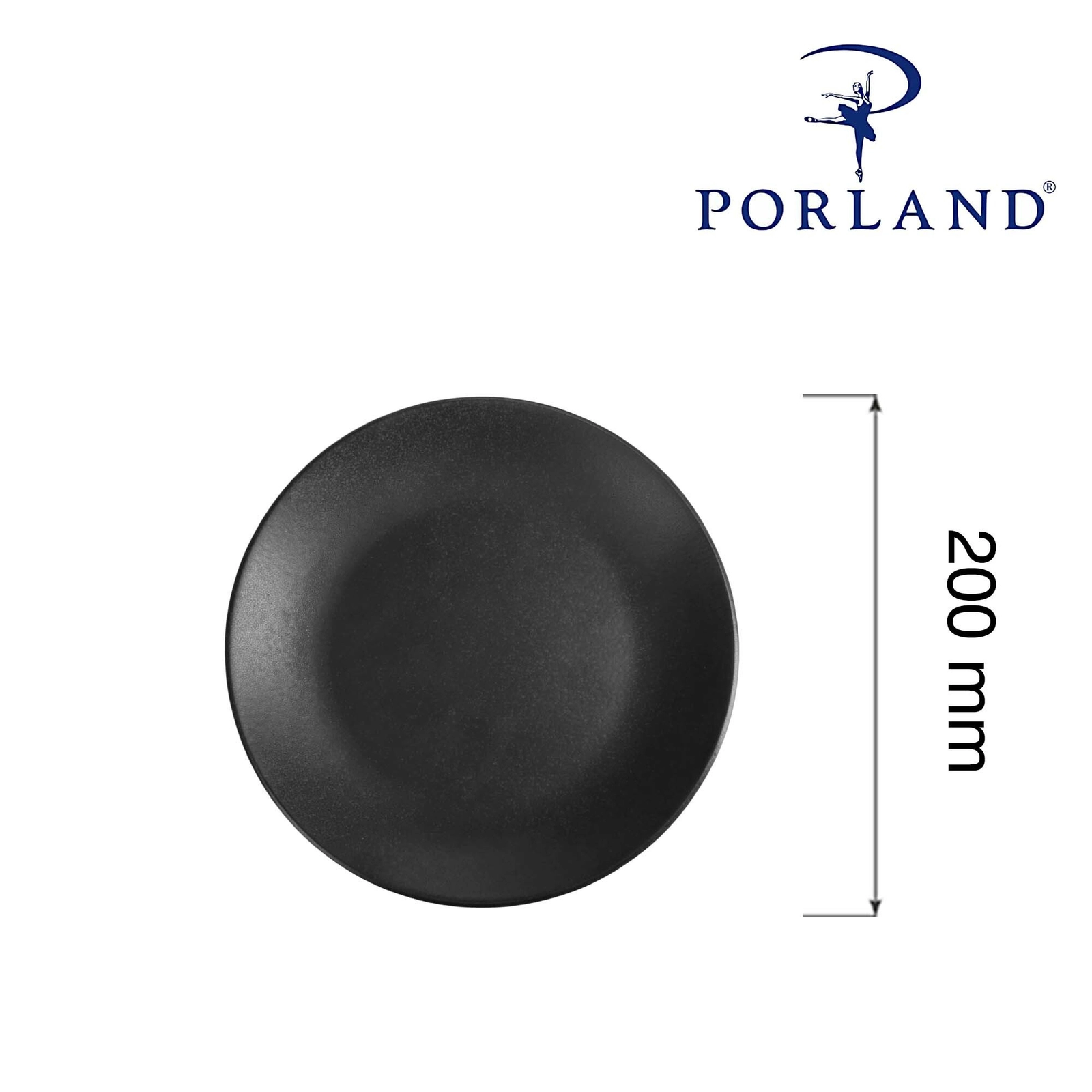 Talerz płytki, Ø200 mm, czarny | PORLAND, Seasons Coal